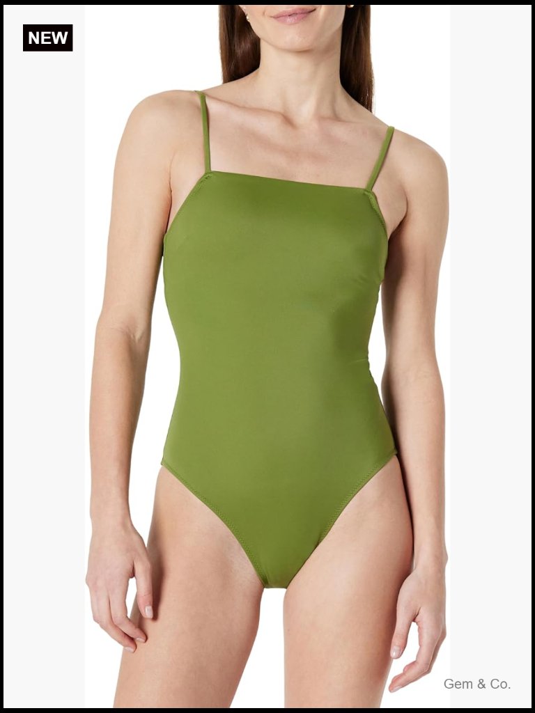 Women's Squareneck One-Piece Swimsuit With Adjustable Straps
